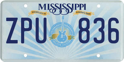 MS license plate ZPU836