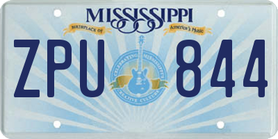 MS license plate ZPU844