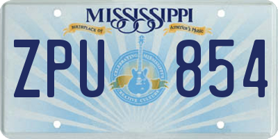 MS license plate ZPU854