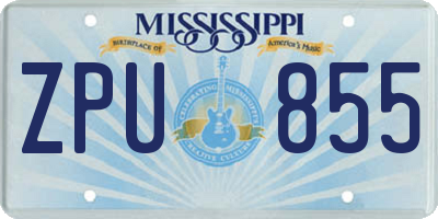 MS license plate ZPU855