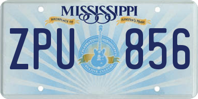 MS license plate ZPU856