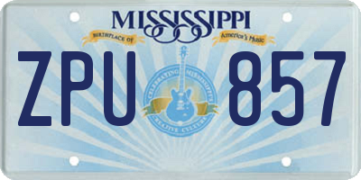 MS license plate ZPU857