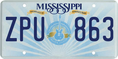 MS license plate ZPU863