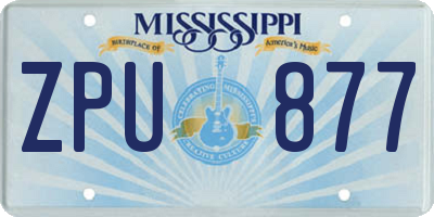 MS license plate ZPU877