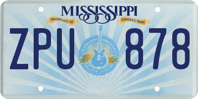 MS license plate ZPU878