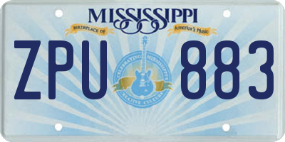 MS license plate ZPU883