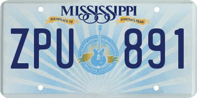MS license plate ZPU891