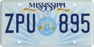 MS license plate ZPU895