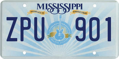 MS license plate ZPU901
