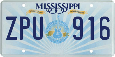MS license plate ZPU916