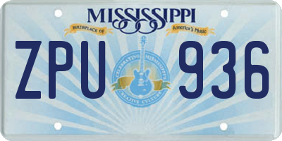 MS license plate ZPU936