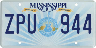 MS license plate ZPU944