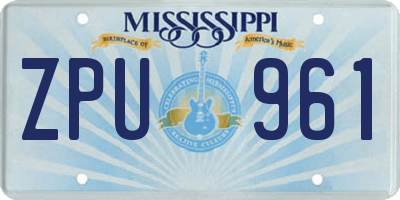 MS license plate ZPU961