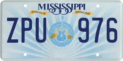 MS license plate ZPU976