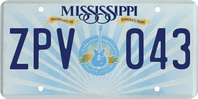 MS license plate ZPV043