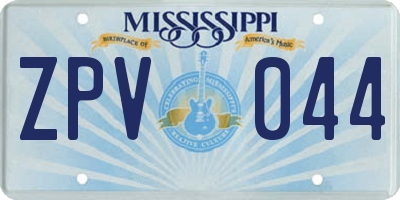 MS license plate ZPV044