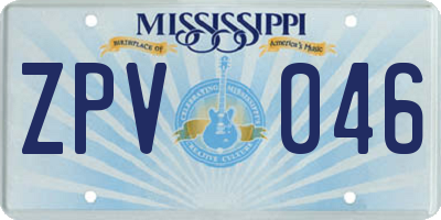 MS license plate ZPV046