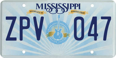 MS license plate ZPV047