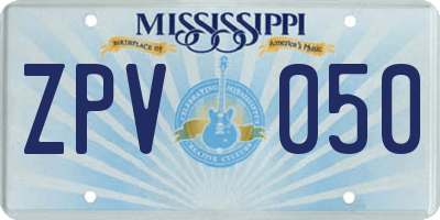 MS license plate ZPV050
