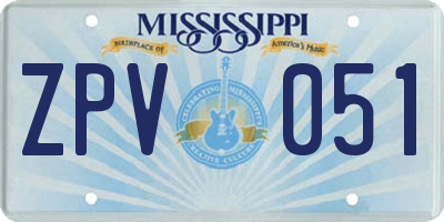 MS license plate ZPV051
