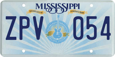 MS license plate ZPV054