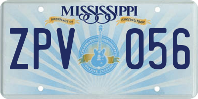 MS license plate ZPV056