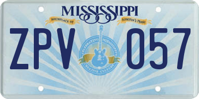 MS license plate ZPV057