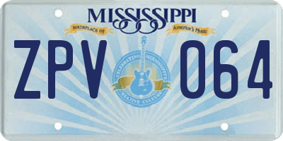 MS license plate ZPV064