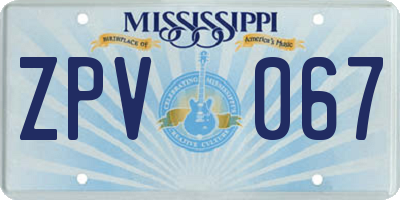 MS license plate ZPV067