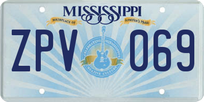 MS license plate ZPV069