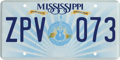 MS license plate ZPV073