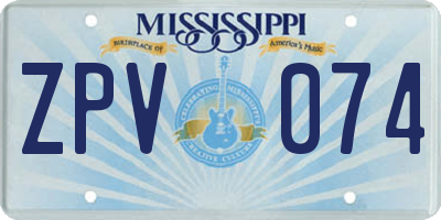 MS license plate ZPV074