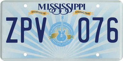 MS license plate ZPV076
