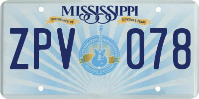 MS license plate ZPV078