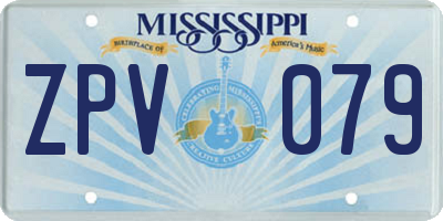 MS license plate ZPV079