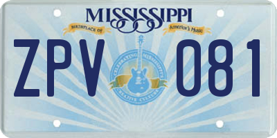 MS license plate ZPV081