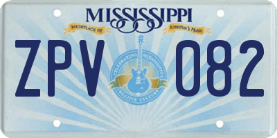 MS license plate ZPV082