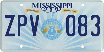 MS license plate ZPV083