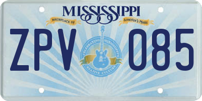 MS license plate ZPV085