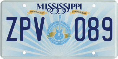 MS license plate ZPV089