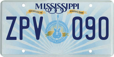 MS license plate ZPV090