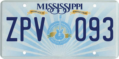 MS license plate ZPV093