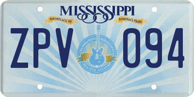 MS license plate ZPV094