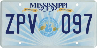 MS license plate ZPV097