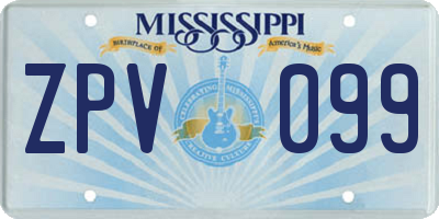 MS license plate ZPV099