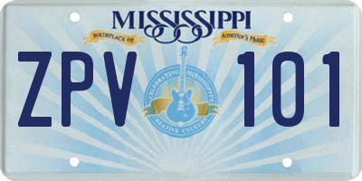 MS license plate ZPV101