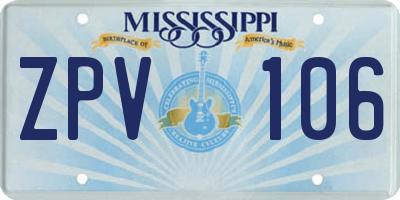 MS license plate ZPV106