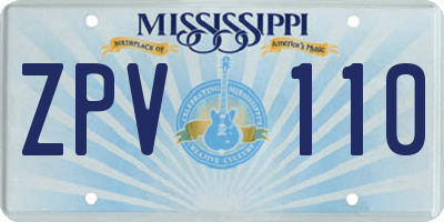 MS license plate ZPV110
