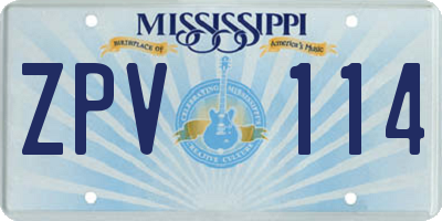 MS license plate ZPV114