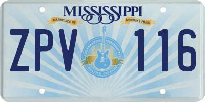 MS license plate ZPV116